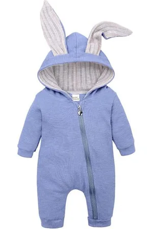 Merkloos Baby pyjama dier - Zachte baby onesie - Baby jumpsuit konijn - 0 t/m 3 maanden - Helder