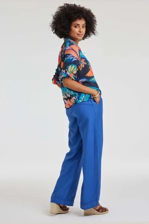 DIDI Dames Blouse Billy Blue Tropicalia print maat 34