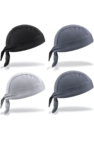 Merkloos 4 Pcs Bandana for Men Skull Cap Anti-UV Head Protection Headband Quick Dry Sports Bandana Hiking Skating Climbing