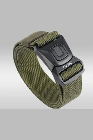 Merkloos Herenriem Verstelbare lengte Veiligheidsgesp Anti-kras Ademend Comfortabel Multifunctionele riem Buitensporten - 125cm - Kledingriem