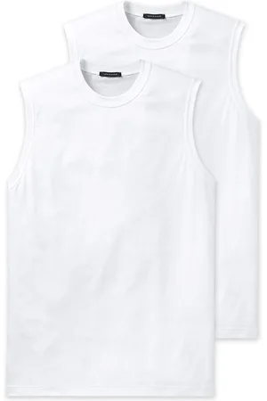 Schiesser Mouwloos shirt set van 2 Muscle Shirts - Essentials Heren Ondershirt - weiss