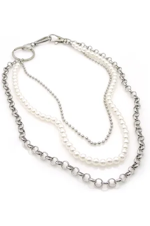 No Evil Broekketting met parelketting en 2 metalen kettingen unisex