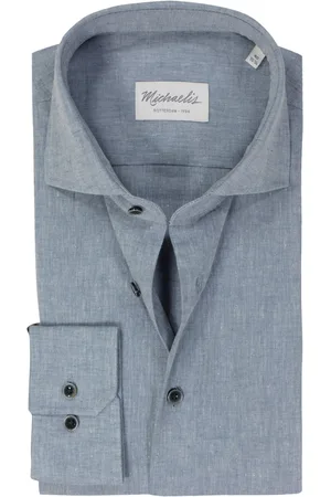 Michaelis Slim fit heren overhemd - popeline - - Strijkvriendelijk - Boordmaat: 39