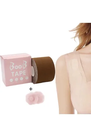 Merkloos Boob Tape 5 Meter met GRATIS Nipple Covers - - Gratis Tepel Cover Fashion Tape - BH Tape - 5 Centimeter Breed - Tepelcover - Boob Lift Tape