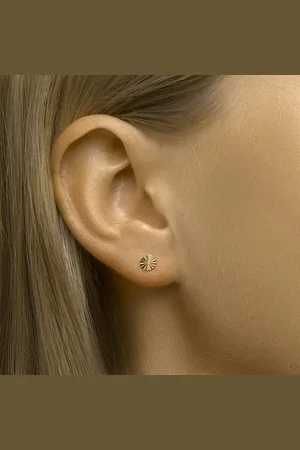 The Jewelry Collection Oorknoppen rond gediamanteerd 14K geelgoud 4023339