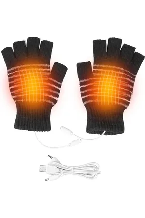 Merkloos Verwarmde USB-handschoenen voor mannen en vrouwen - Halve vingers, USB-voeding, wasbaar - Ideaal voor fietsen, motorrijden, wandelen, skiën en bergbeklimmen