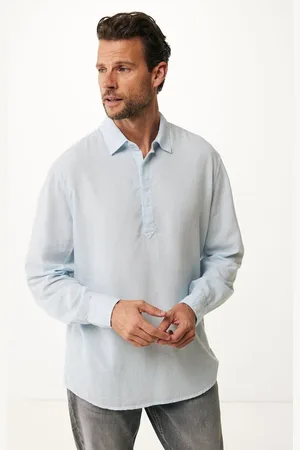 Mexx Henley Shirt Fresh Blue Heren