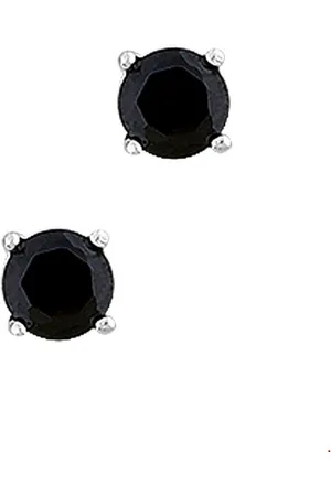 The Jewelry Collection TFT Oorknoppen Zirkonia Zilver Gerhodineerd Glanzend 5mm zwart