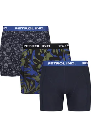 Petrol Industries Heren 3-pack Boxershorts Shorewalk - Blauw