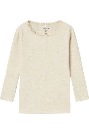 NAME IT T-shirt Nmfkab Ls Top Noos 13198042 Peyote Melange Dames