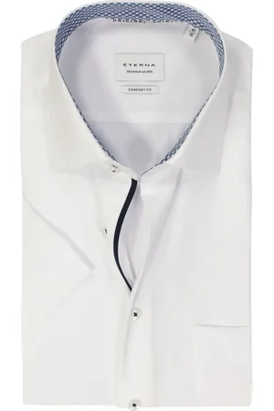 ETERNA Comfort fit overhemd korte mouw - popeline - - Strijkvrij - Boordmaat: 46