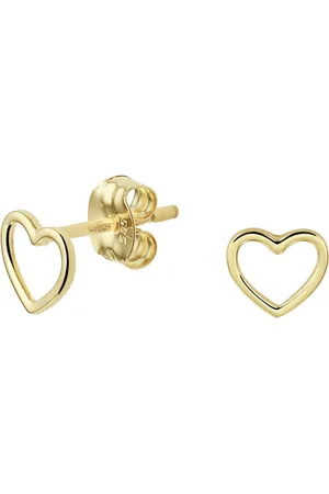 The Jewelry Collection TFT Oorknoppen Hart Geelgoud Glanzend 5 mm x 5.5 mm