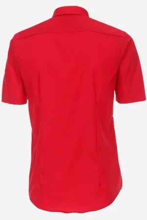 Venti Modern fit overhemd - korte mouw - popeline - - Strijkvriendelijk - Boordmaat: 42