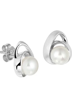 The Jewelry Collection TFT Oorknoppen Parel Zilver Gerhodineerd Mat Glanzend 13.5 mm x 11 mm