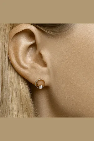 The Jewelry Collection Geelgouden Oorknoppen rond zirkonia 4022990
