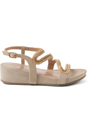 Lazamani Aurelia Dames Sandalen Suede Biscuit