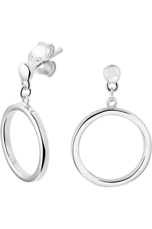 The Jewelry Collection Zilver Gerhodineerde Oorhangers rondje 1331022