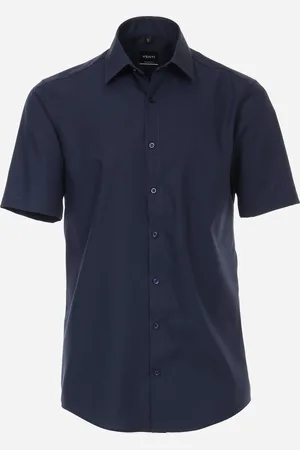 Venti Modern fit overhemd - korte mouw - popeline - - Strijkvriendelijk - Boordmaat: 43