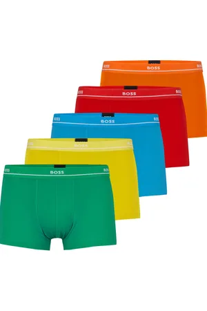 HUGO BOSS Essential trunks (5-pack) - heren boxers kort - rood - oranje - geel - groen - blauw