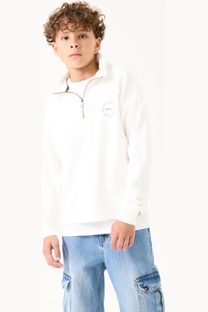 Garcia Jongens Text print Sweater Wit Long mouw