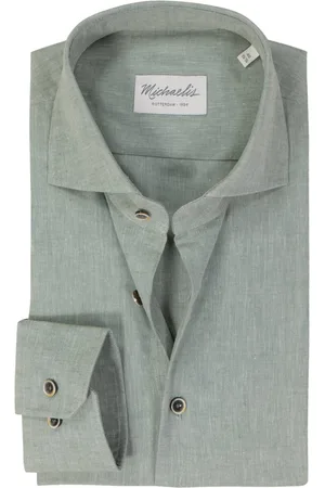 Michaelis Slim fit heren overhemd - popeline - - Strijkvriendelijk - Boordmaat: 44