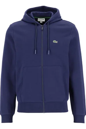 Lacoste Heren hoodie sweatsvest - met rits - navy