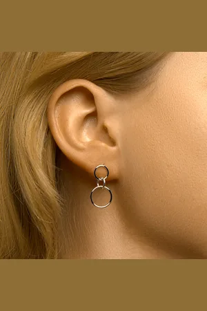 The Jewelry Collection Zilver Gerhodineerde Oorhangers rondjes 1333457