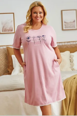 Doctor Nap Katoenen Nachthemd Dames | Korte Mouw | Nachtjapon | Papaya TB.5366 44 / XXL