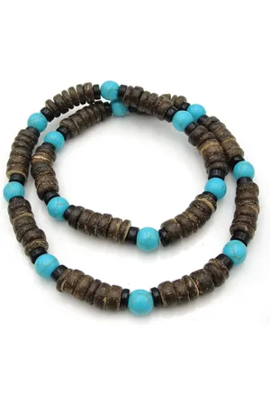 No Evil ?? kralenketting kokoskralen licht - turquoise