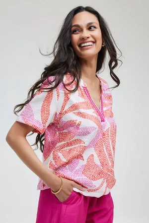 DIDI Dames Blouse Moon Pink Bahia print maat 40