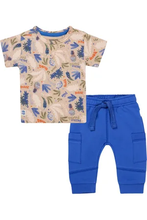 Noppies Baby Jongens set: Shirt Ofunato en Broek Ocre Dazzling Blue maat 86