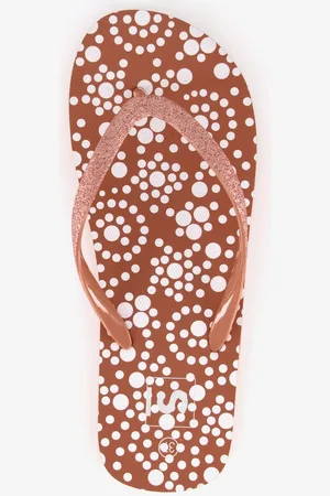 Scapino Dames slippers met print en glitters bruin
