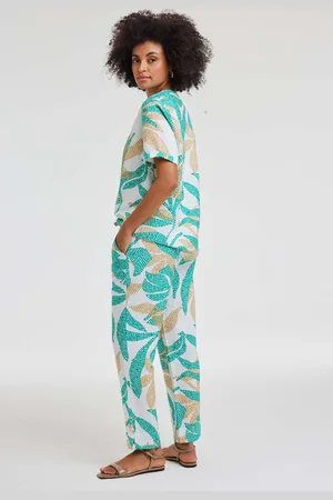 DIDI Dames Pants Sol Offwhite Bahia print maat 40