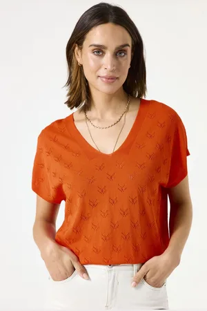 Garcia Dames Trui Oranje Korte mouw