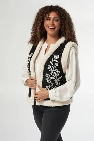 MS Mode Gilet Gilet met teddy en details