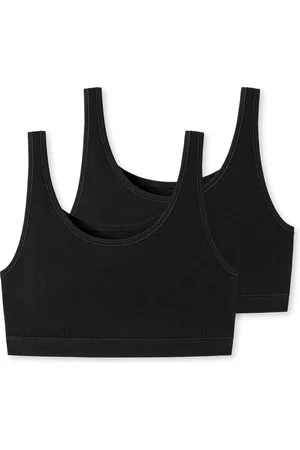 Schiesser Bustier 2-pack zonder cups Biologisch katoen - 95/5 Dames Beha - schwarz
