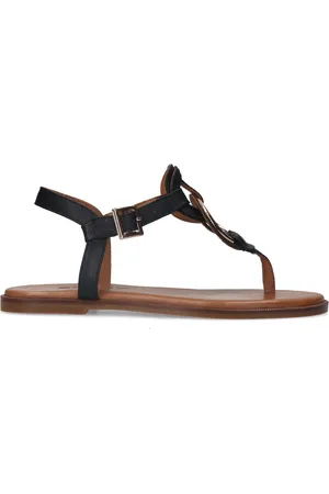 Sacha Dames - Zwarte leren sandalen
