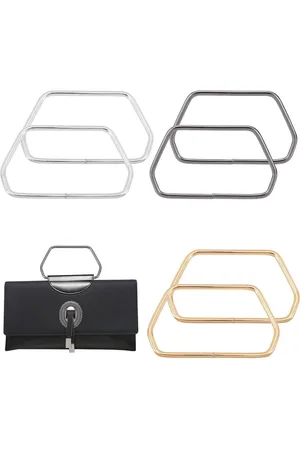 Merkloos Metalen Portemonnee Handgrepen - 6 Stuks, 3 Kleuren, 2.56 Inch Trapeziumvormige Zeshoek Handtas Handvat Vervanging