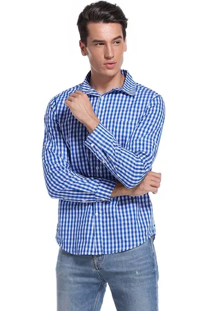 Merkloos Traditioneel overhemd slim fit heren geruit overhemd casual overhemd lange mouwen overhemd geborduurd voor Oktoberfest, Carnaval, zaken, vrije tijd 40