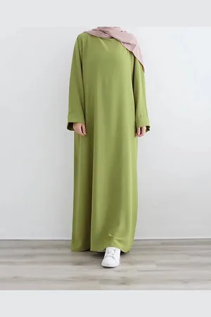 Merkloos Modest Maxi Jurk Dames – Wijde Abaya met Lange Mouwen – Hoge Hals & Losvallend Model – Luchtig en Comfortabel – Zachte Kreukvrije Stof – – Casual & Elegant voor Elke Gelegenheid-abaya -modest jurk-maat M/L