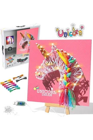 Merkloos Creatieve Eenhoorn Knutselset voor Kinderen - Handgemaakte Decoratie en LED Licht - Cadeau voor Meisjes 6 tot 12 Jaar