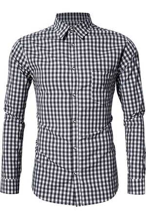 Merkloos Traditioneel overhemd slim fit heren geruit overhemd casual overhemd lange mouwen overhemd geborduurd voor Oktoberfest, Carnaval, zaken, vrije tijd 40