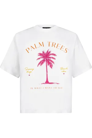 Ydence T-shirt T Shirt Palm Trees Hss2557 10014 Off White/multi Dames