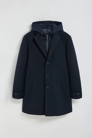 Polo Club® Marineblauwe lange jas "Claude" met -details