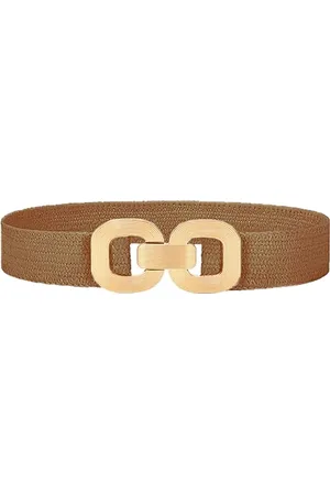 Fashion Favorite Elastische Riem - Rotan /Goud | Polyester / Elastaan | Tailleriem |