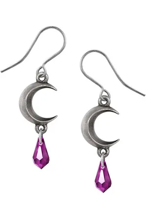 Alchemy Tears of the Moon - Amethyst Oorbellen - Zilverkleurig