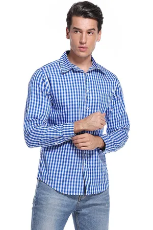 Merkloos Traditioneel overhemd slim fit heren geruit overhemd casual overhemd lange mouwen overhemd geborduurd voor Oktoberfest, Carnaval, zaken, vrije tijd 34