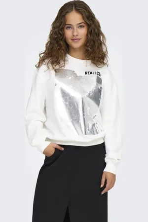 ONLY ONLGWEN L/S FOIL O-NECK SWT - Dames - Sweaters