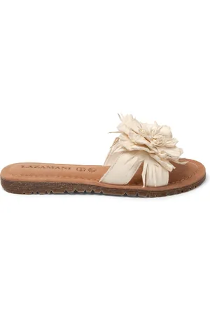 Lazamani Zinnia Dames Slippers Leer Offwhite