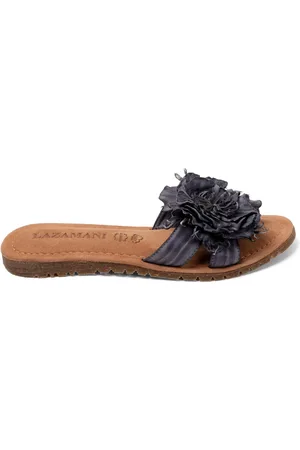 Lazamani Zinnia Dames Slippers Leer Black